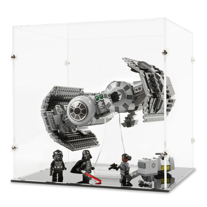 Angled view of LEGO 75347 TIE Bomber Display Case and Stand.