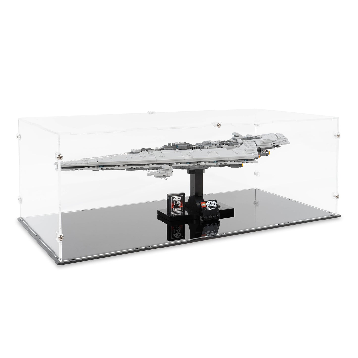 Angled top view of LEGO 75356 Executor Super Star Destroyer Display Case.