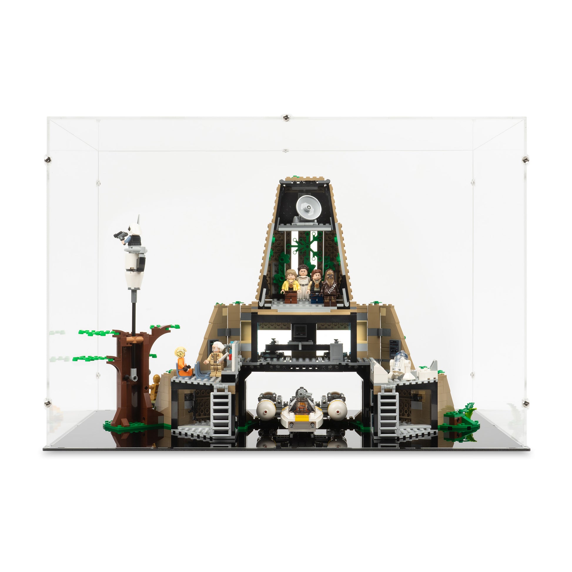 Back view of LEGO 75365 Yavin 4 Rebel Base Display Case.