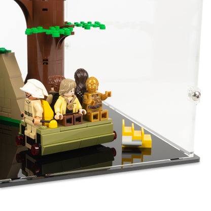 Fitting detail view of LEGO 75365 Yavin 4 Rebel Base Display Case.