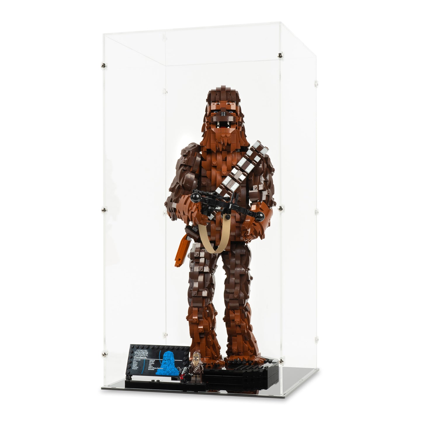 Angled view of LEGO 75371 Chewbacca Display Case.