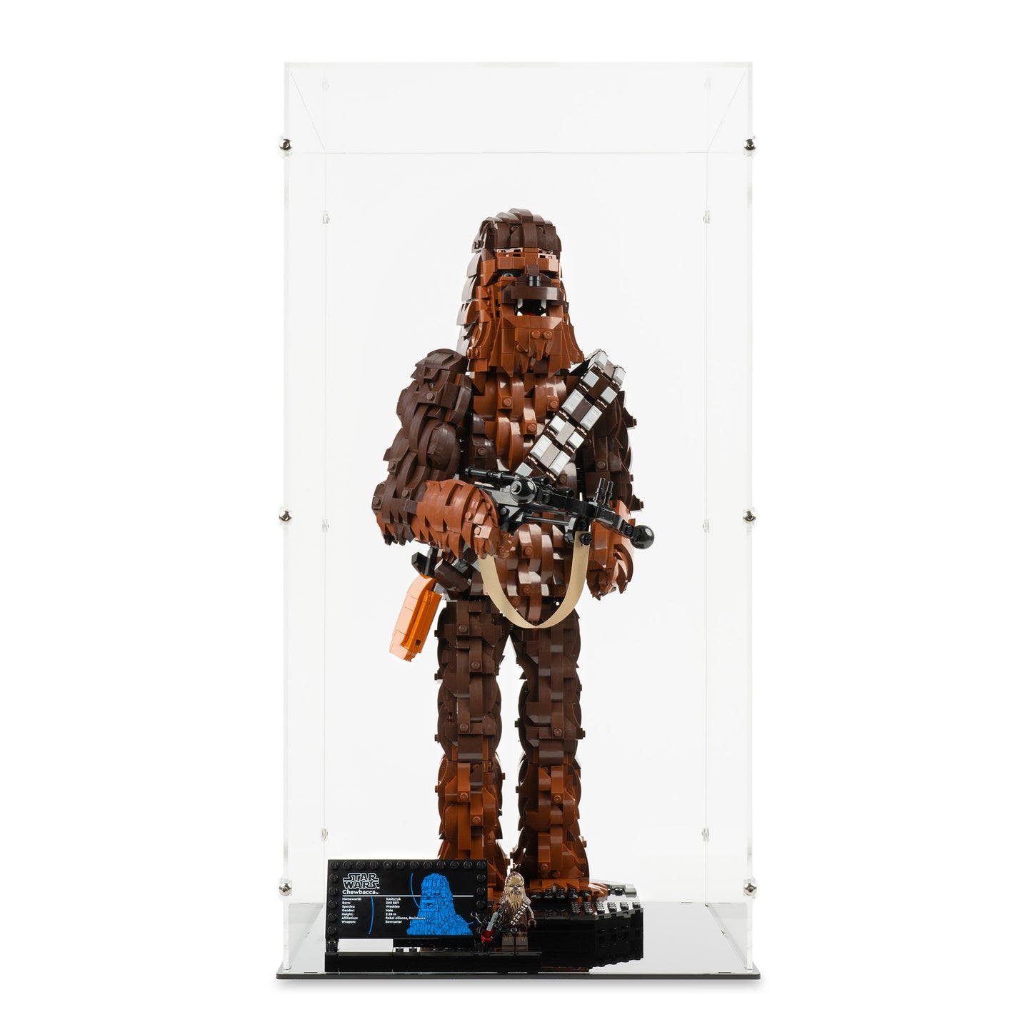 Front view of LEGO 75371 UCS Chewbacca Display Case.