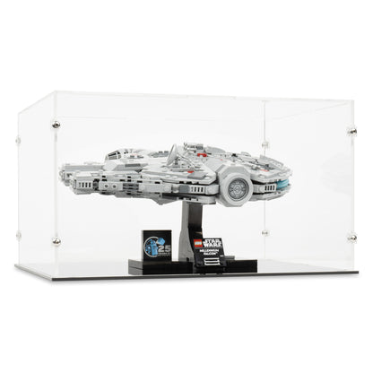 Angled view of LEGO 75375 Millennium Falcon Display Case.