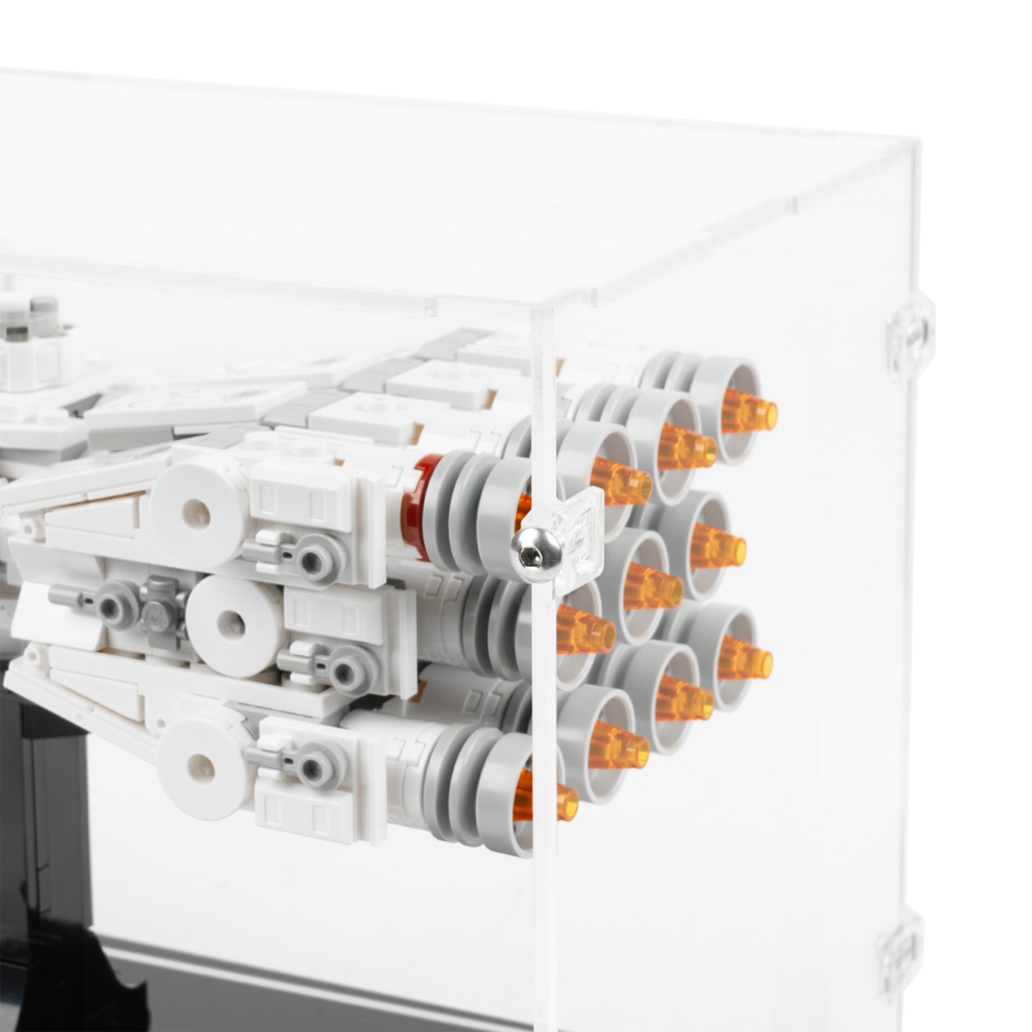 Fitting detail view of LEGO 75376 Tantive IV Display Case.