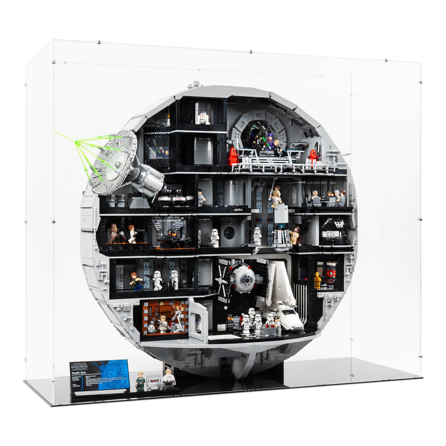 Angled view of LEGO 75419 UCS Death Star Display Case.