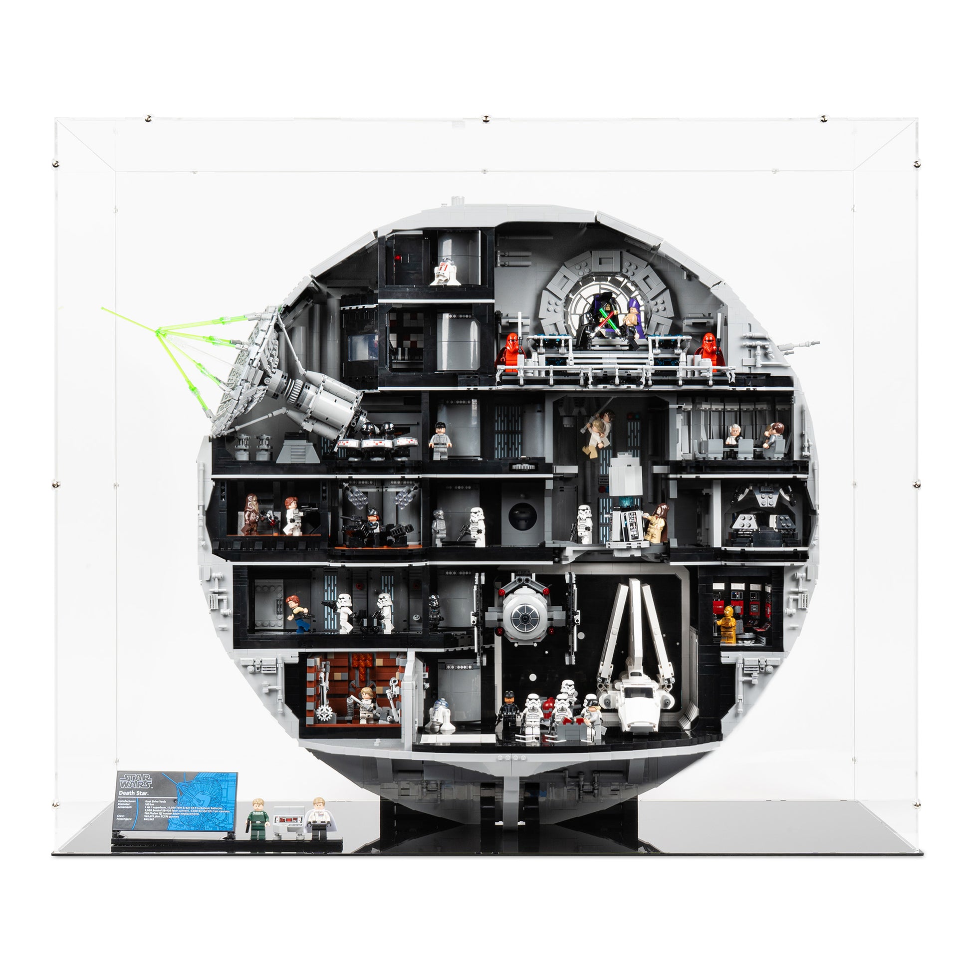 Front view of LEGO 75419 UCS Death Star Display Case.