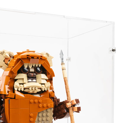Fitting detail view of LEGO 75430 Wicket the Ewok Display Case.