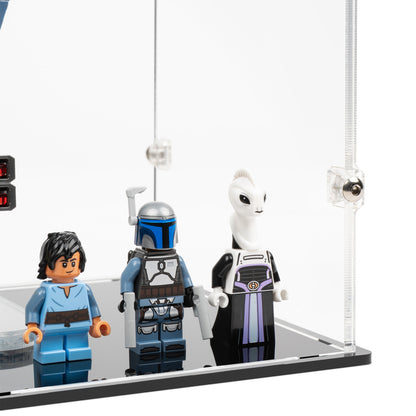 Minifigures detail view of LEGO 75433 Jango Fett's Starship Display Case and Stand.