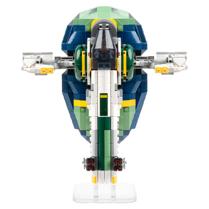 Front view of LEGO 75433 Jango Fett's Starship Display Stand.
