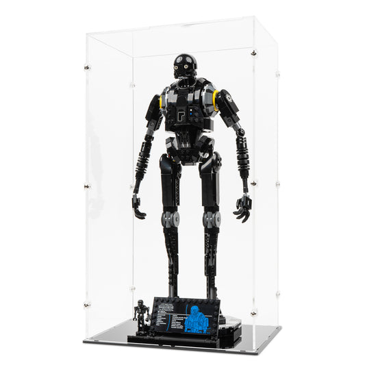Angled view of LEGO 75434 K-2SO Security Droid Display Case.
