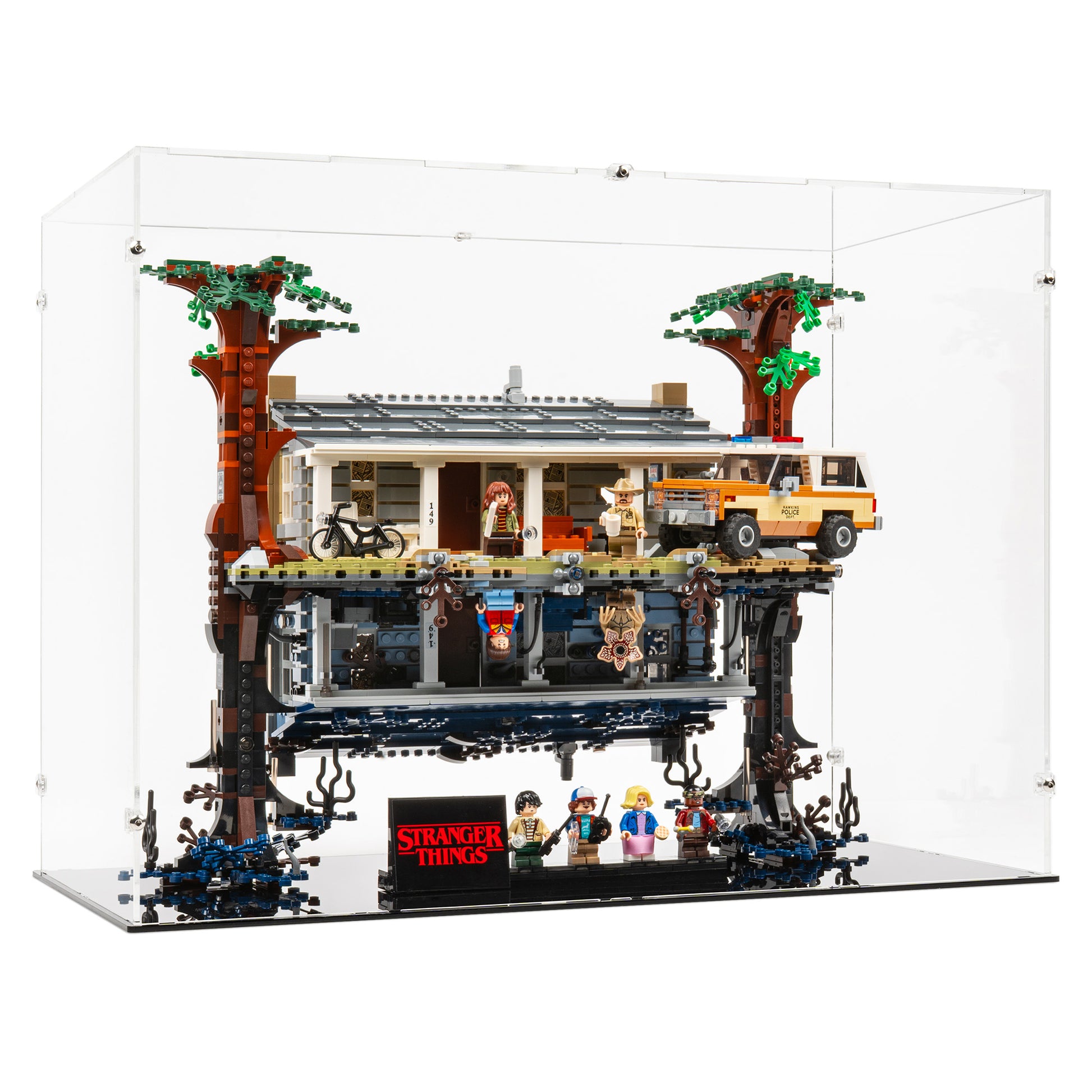Angled view of LEGO 75810 The Upside Down Display Case.