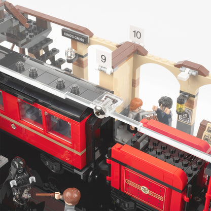 Fitting detail view of LEGO 75955 Hogwarts Express Display Case.