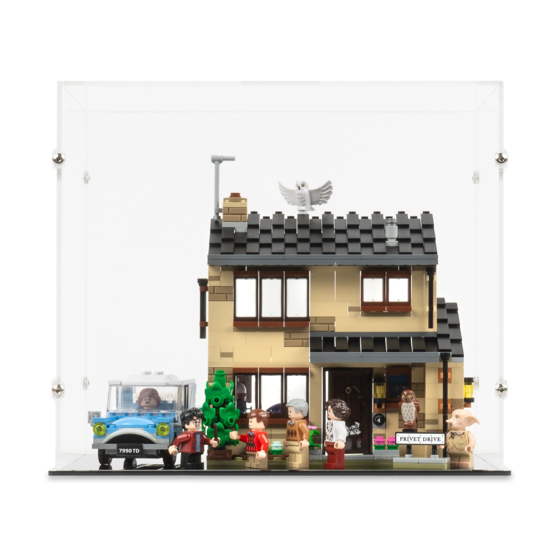 Front view of LEGO 75968 4 Privet Drive Display Case.