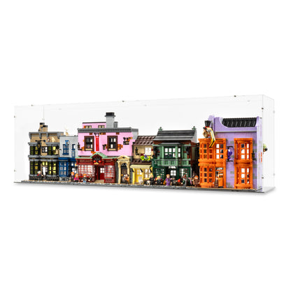 Angled view of LEGO 75978 Diagon Alley Display Case.