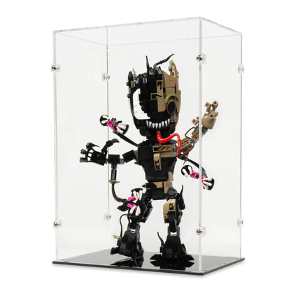 Angled view of LEGO 76249 Venomized Groot Display Case.