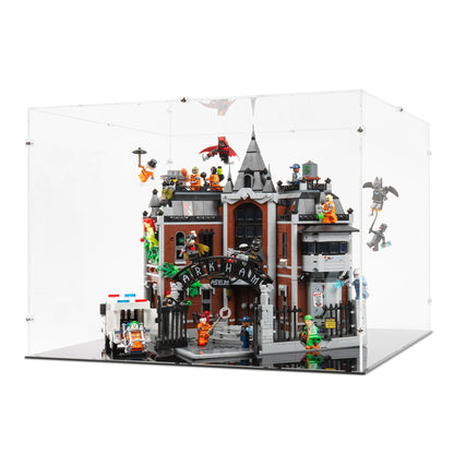 Angled view of LEGO 76300 Arkham Asylum Display Case.