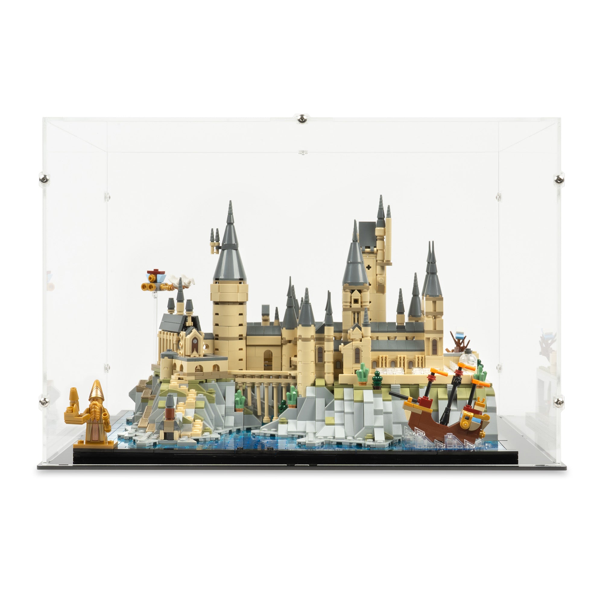 Hogwarts castle lego display case hot sale