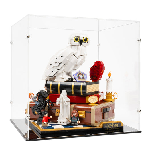 Angled view of LEGO 76466 Sorcerer's Stone – Collectors' Edition Display Case.