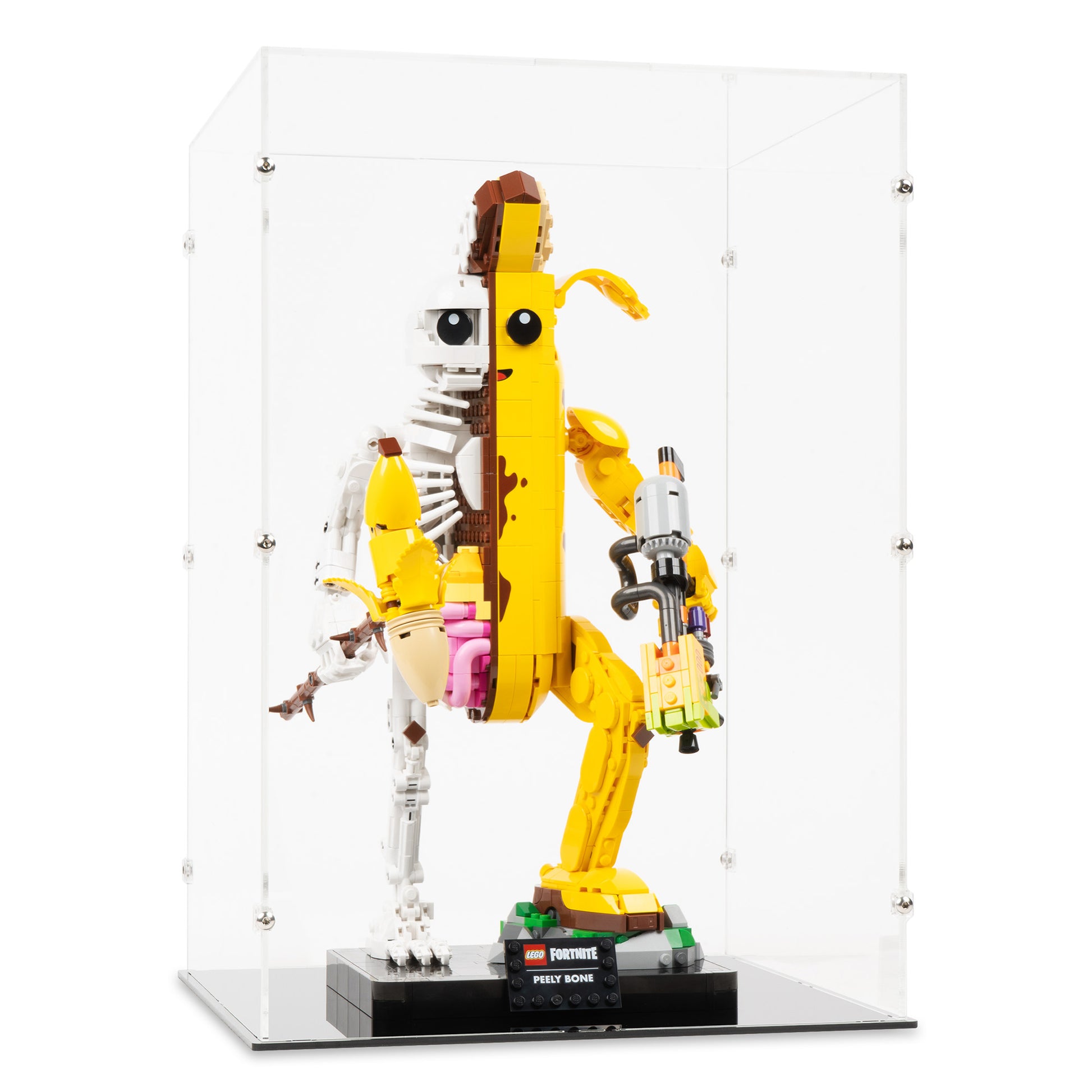 Angled view of LEGO 77072 Peely Bone Display Case.