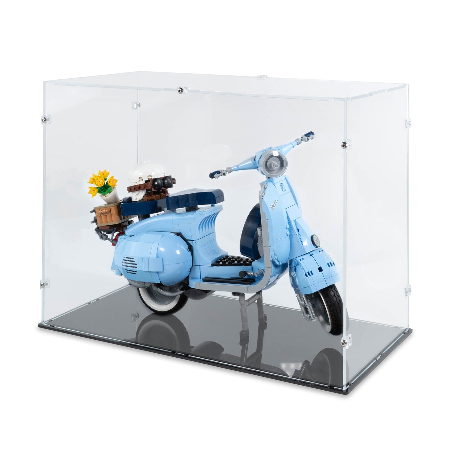 Angled top view of LEGO 10298 Vespa 125 Display Case.