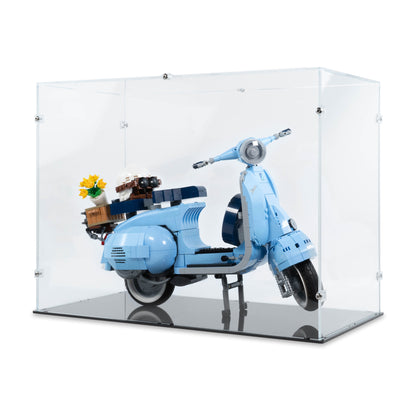 Angled view of LEGO 10298 Vespa 125 Display Case.