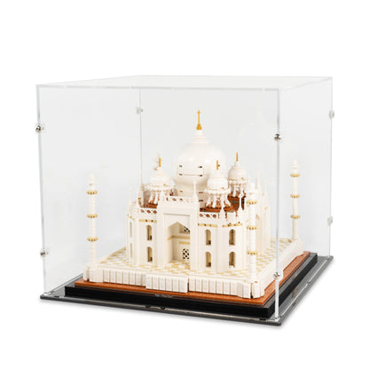 Angled top view of LEGO 21056 Taj Mahal Display Case.