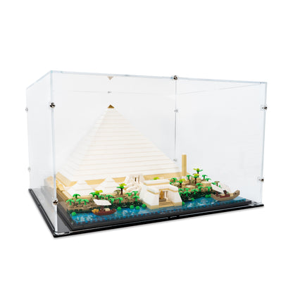Angled view of LEGO 21058 Great Pyramid of Giza Display Case.