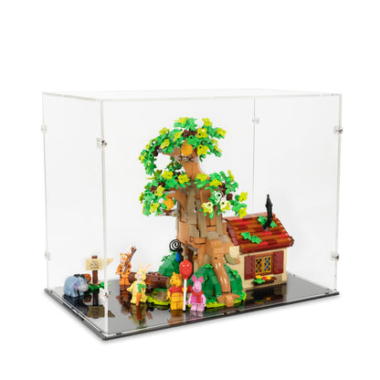 Angled top closed view of LEGO 21326 Winnie the Pooh Display Case.