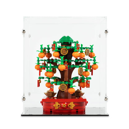 Front view of LEGO 40648 Money Tree Display Case.