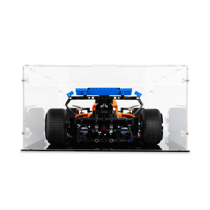 Right side view of LEGO 42141 McLaren Formula 1 Race Car Display Case.