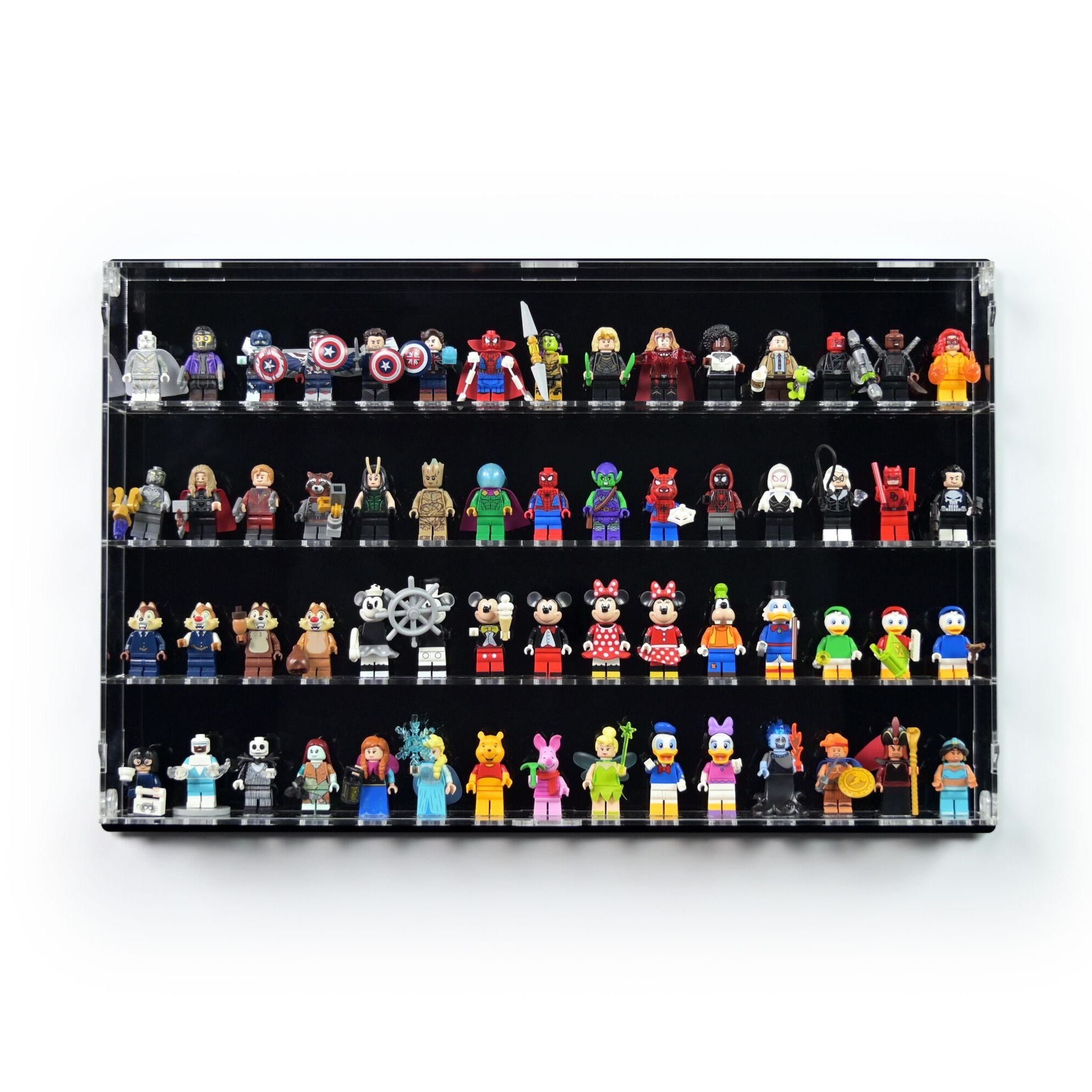 60 LEGO Minifigures Wall Mounted Display Case Kingdom Brick Supply