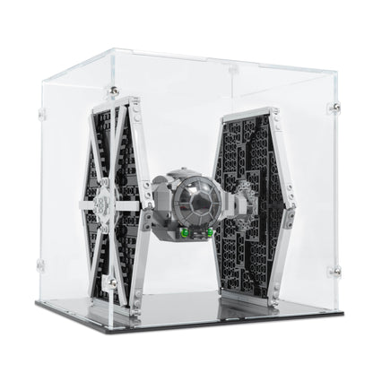 Angled view of LEGO 75300 Imperial TIE Fighter Display Case.