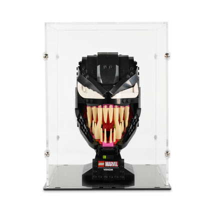Front view of LEGO 76187 Venom Display Case without a tongue.