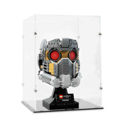 Angled view of LEGO 76251 Star-Lord's Helmet Display Case.