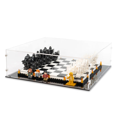 Angled top view of LEGO 76392 Hogwarts Wizard’s Chess Display Case.
